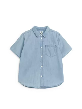 Kortärmad jeansskjorta