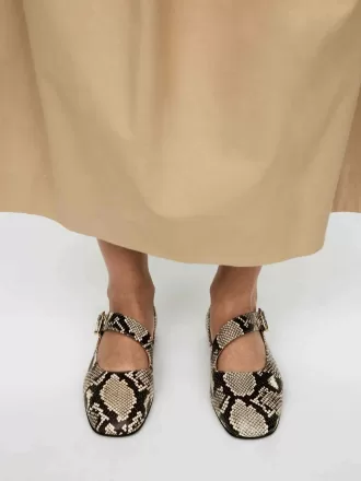 Läder Mary Jane Flats