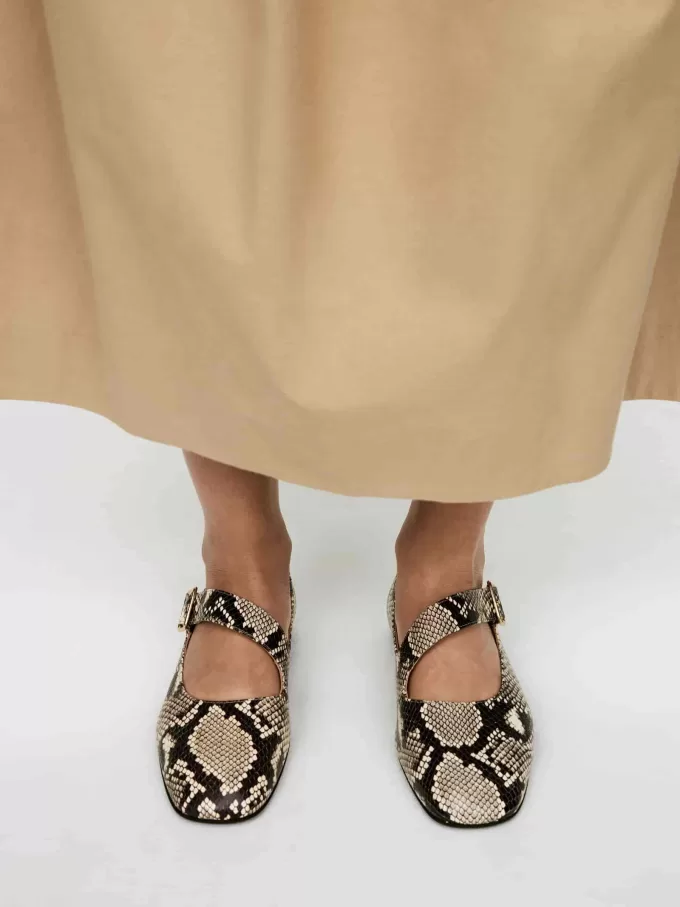 Läder Mary Jane Flats Läder Mary Jane Flats