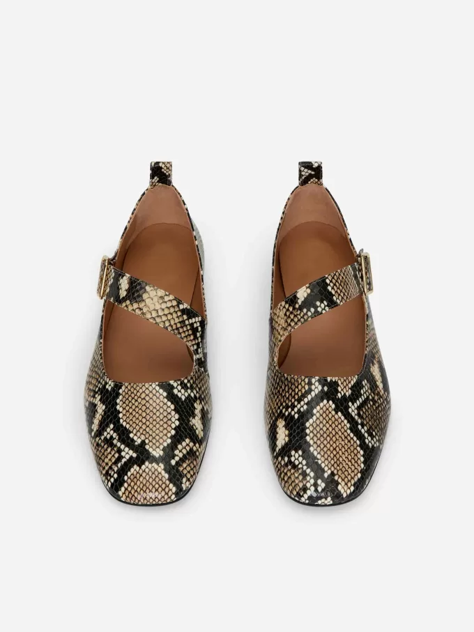 Läder Mary Jane Flats Läder Mary Jane Flats