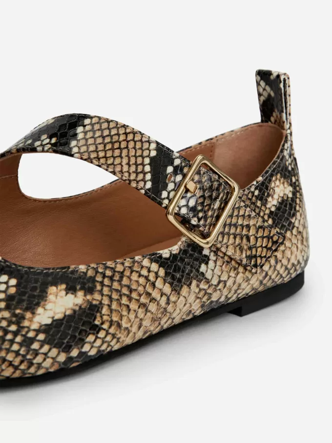 Läder Mary Jane Flats Läder Mary Jane Flats