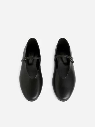Läder Mary Jane Flats