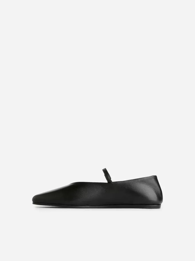 Läder Mary Jane Flats Läder Mary Jane Flats