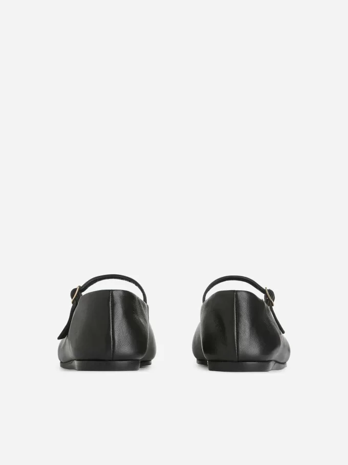Läder Mary Jane Flats Läder Mary Jane Flats