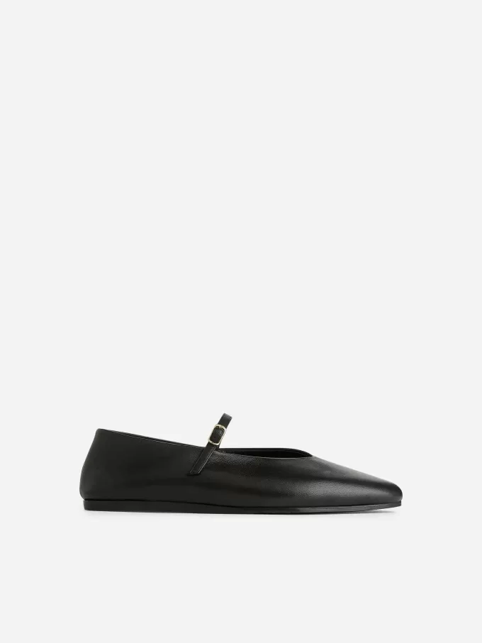 Läder Mary Jane Flats Läder Mary Jane Flats