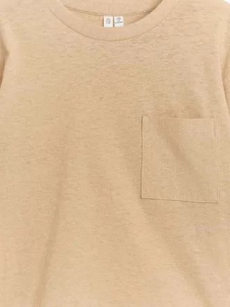 Långärmad T-shirt i linneblandning