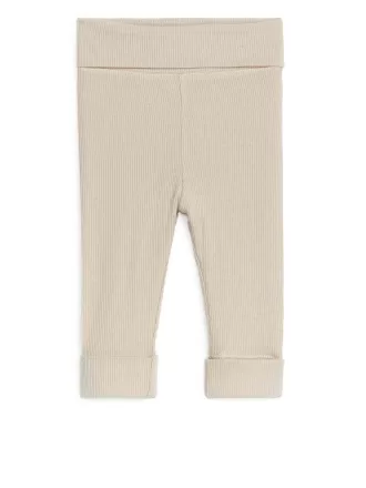 Leggings med släta ribb för nyfödda