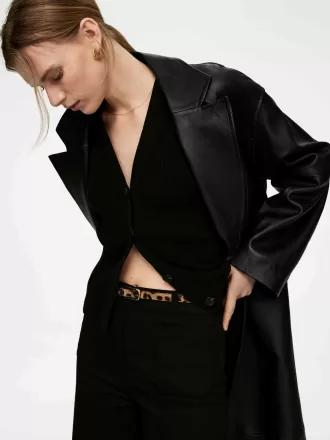 Leo-Print läderbälte