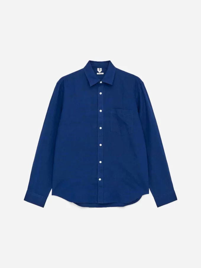 Linenskjorta i normal passform Linenskjorta i normal passform