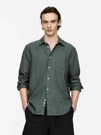 Linenskjorta i normal passform