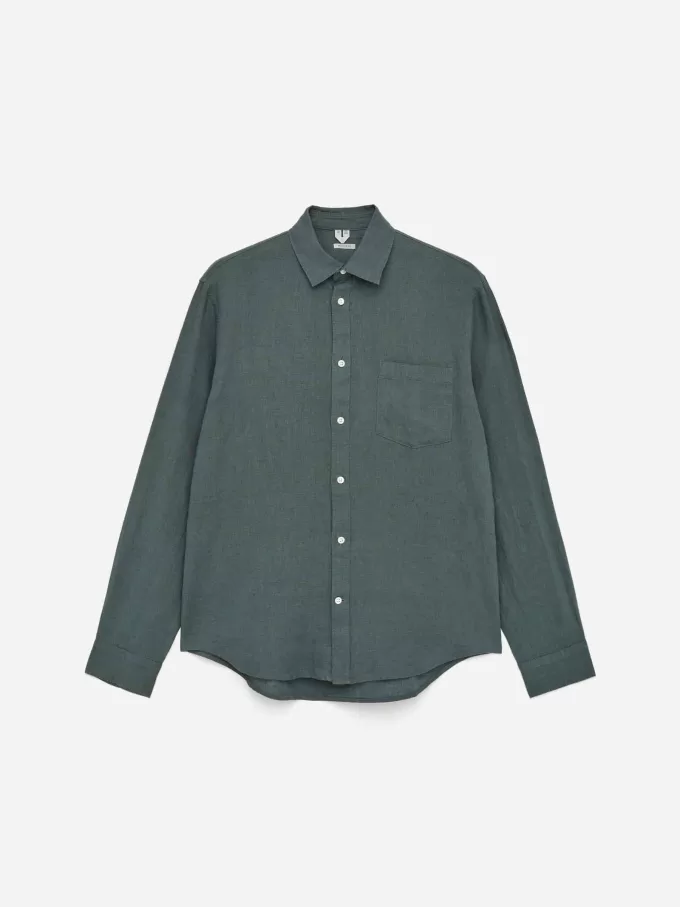 Linenskjorta i normal passform Linenskjorta i normal passform