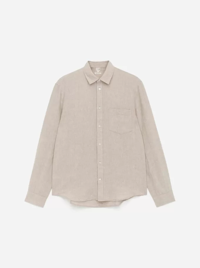 Linenskjorta i normal passform Linenskjorta i normal passform