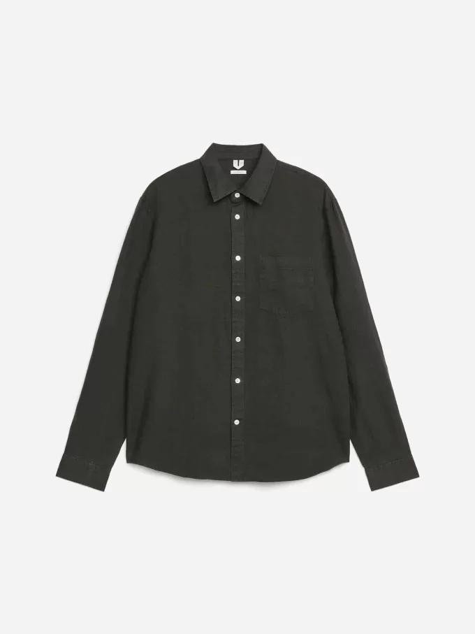 Linenskjorta i normal passform Linenskjorta i normal passform