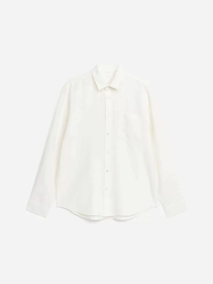 Linenskjorta i normal passform Linenskjorta i normal passform