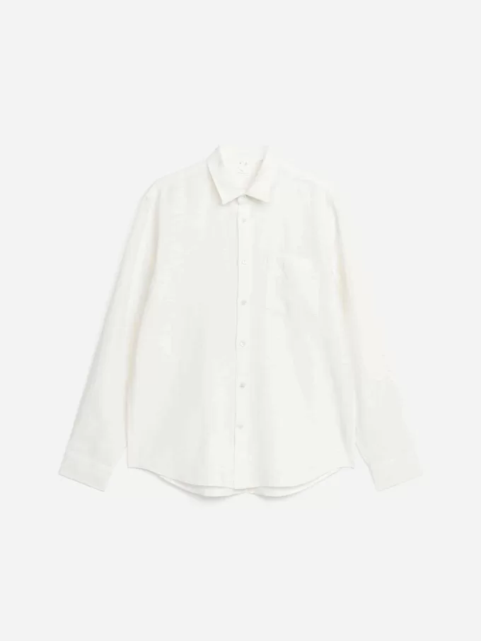 Linenskjorta i normal passform Linenskjorta i normal passform