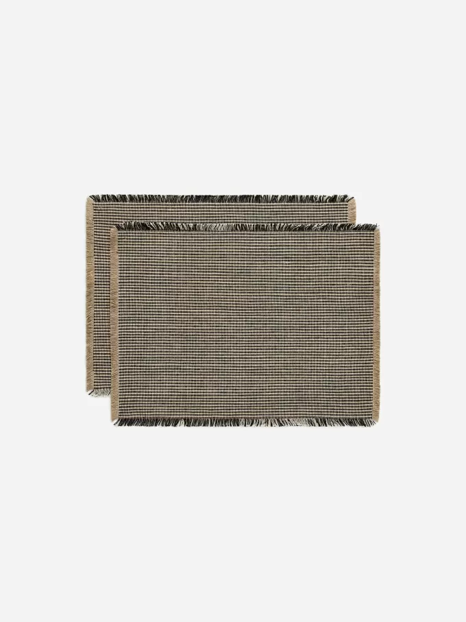 Linneblandning bordstablettset om 2 Linneblandning bordstablettset om 2