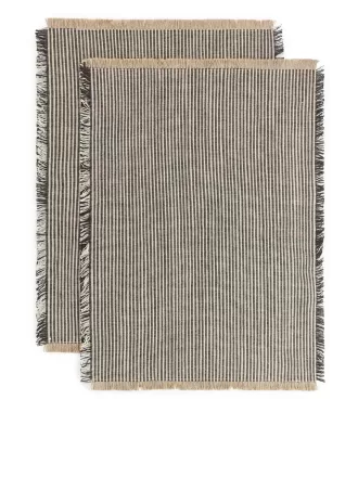 Linneblandning bordstablettset om 2 Linneblandning bordstablettset om 2