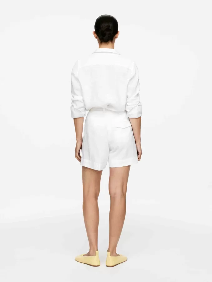 Linneshorts med hög midja Linneshorts med hög midja