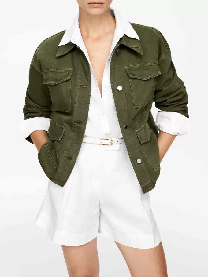 Linneshorts med hög midja Linneshorts med hög midja