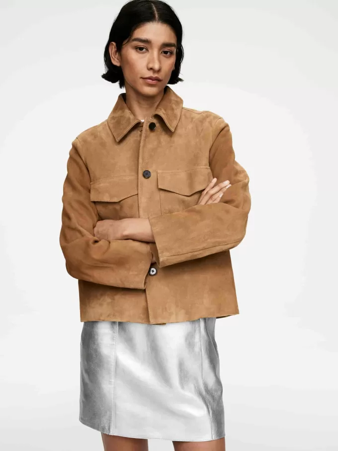 Metallisk läderkjol Metallisk läderkjol