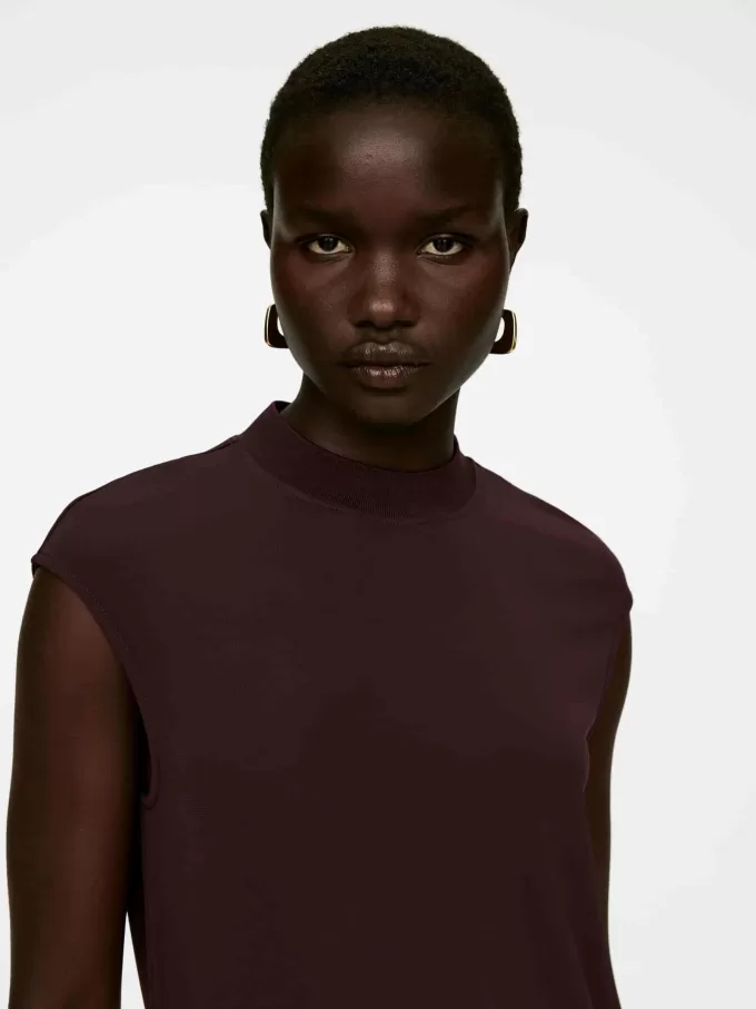 Mock-Neck ärmlös topp