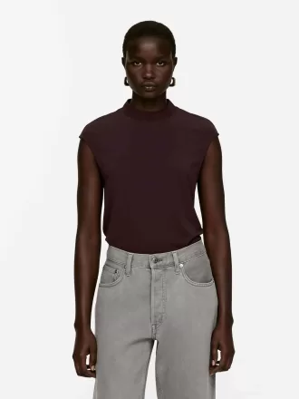 Mock-Neck ärmlös topp