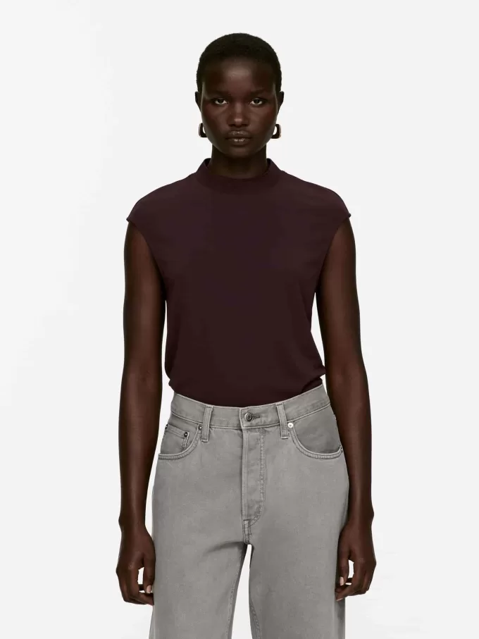 Mock-Neck ärmlös topp