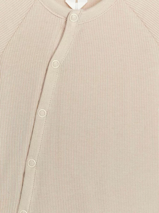 Nyfödd Slät Ribb Pyjamas Nyfödd Slät Ribb Pyjamas