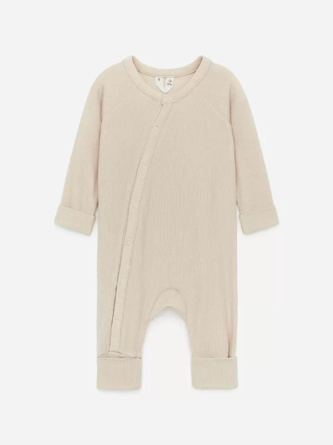 Nyfödd Slät Ribb Pyjamas Nyfödd Slät Ribb Pyjamas