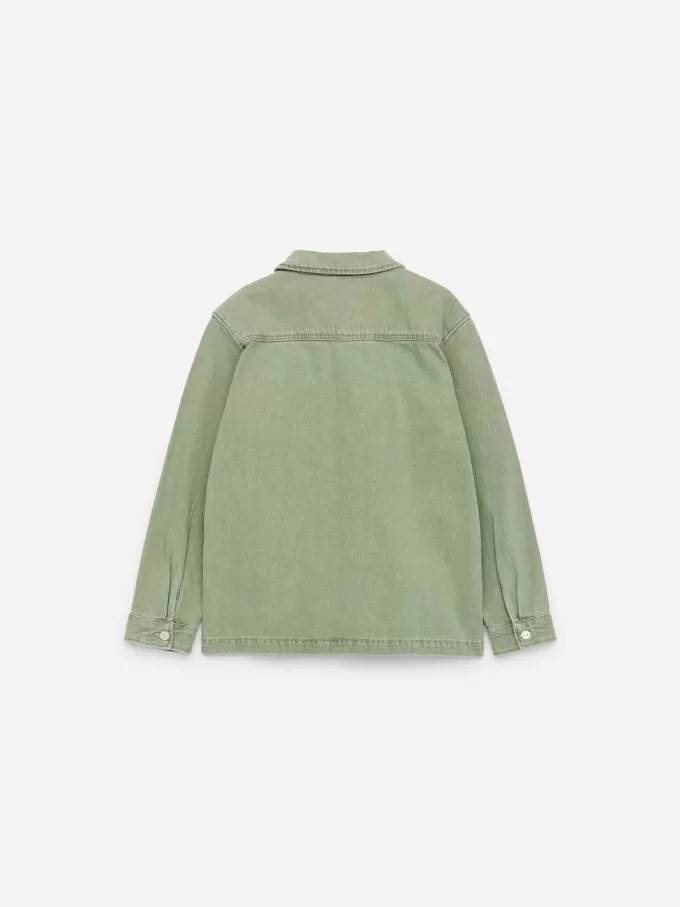 Overshirt i tvättad jeans