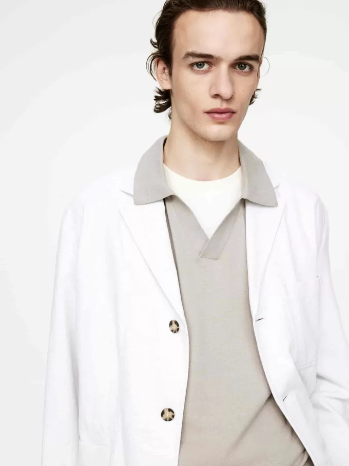 Pikétröja i bomullslinne Pikétröja i bomullslinne