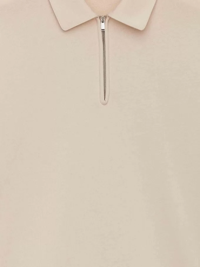 Pikétröja med halv dragkedja Pikétröja med halv dragkedja