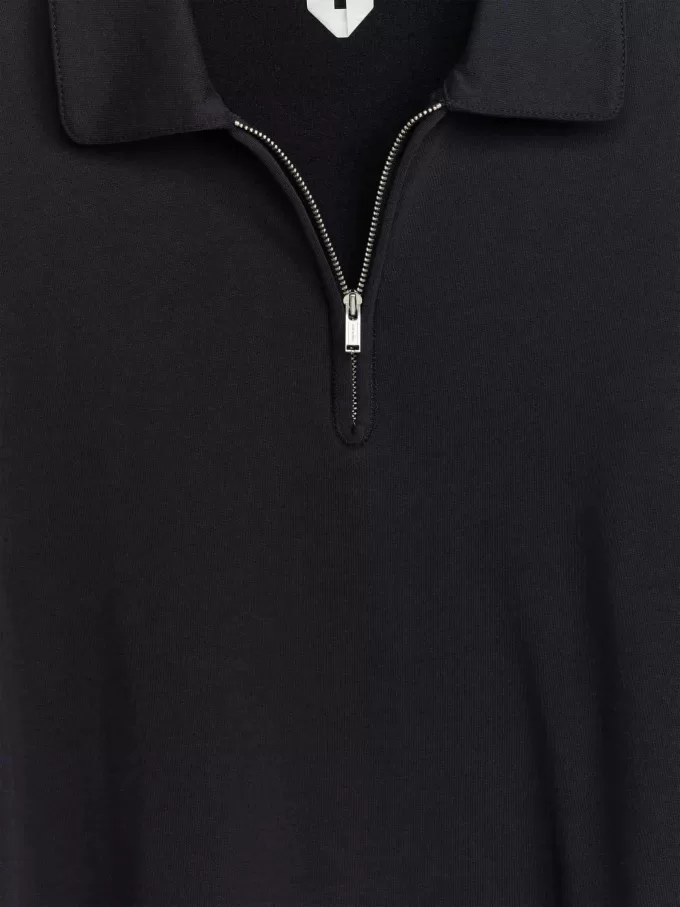 Pikétröja med halv dragkedja Pikétröja med halv dragkedja