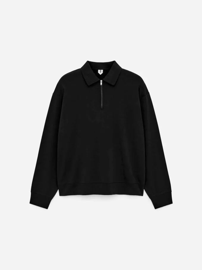 Pikétröja med halv dragkedja Pikétröja med halv dragkedja