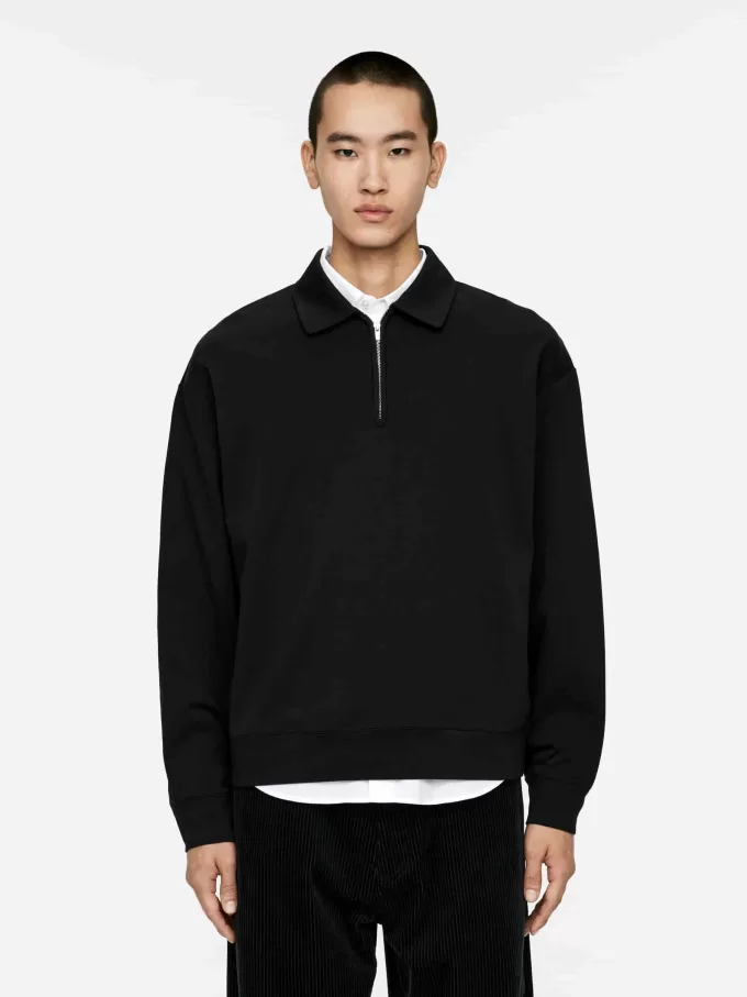 Pikétröja med halv dragkedja Pikétröja med halv dragkedja