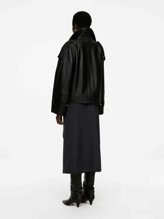 Plisserad kjol i ullblandning