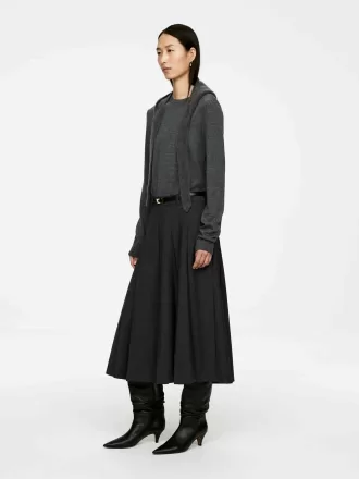 Plisserad kjol i ullblandning