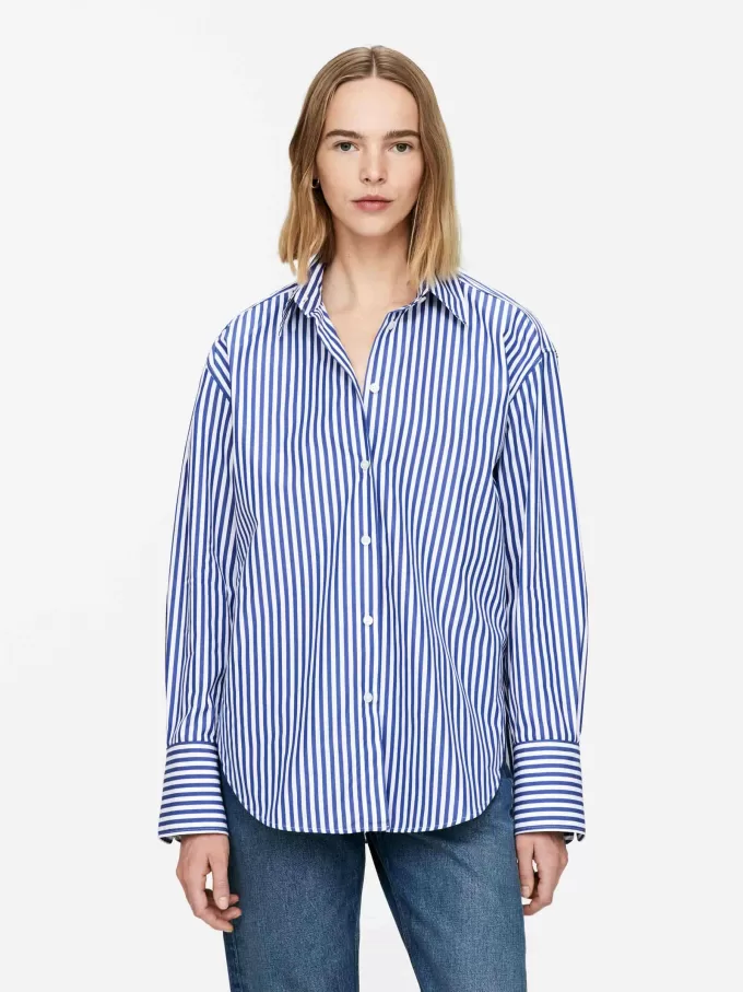 Poplinskjorta med avslappnad passform Poplinskjorta med avslappnad passform