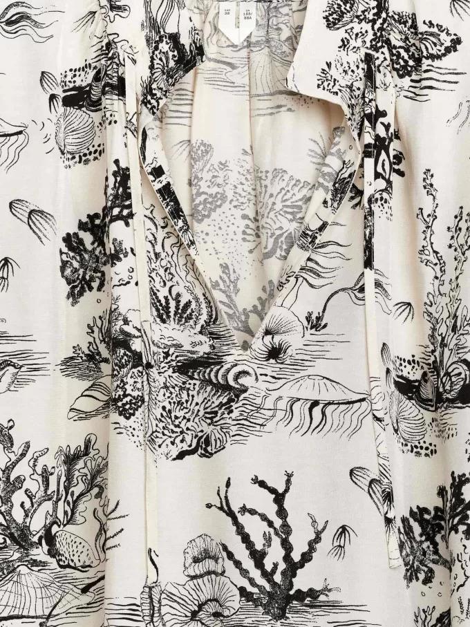 Print Blus med dragsko Print Blus med dragsko