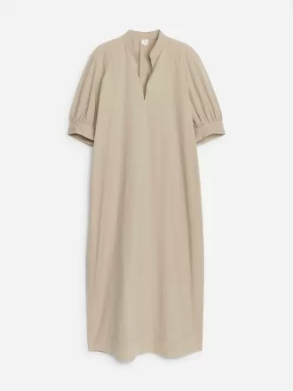 Puff-sleeve Maxiklänning