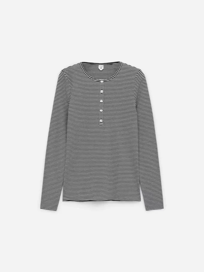 Ribbad Henley Top Ribbad Henley Top
