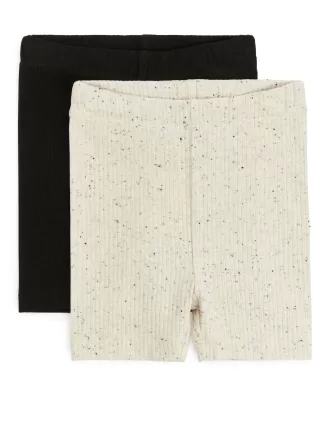 Ribbade jersey cykelshorts, set om 2