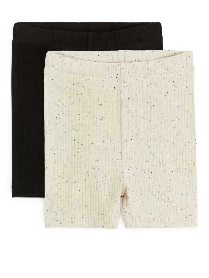 Ribbade jersey cykelshorts, set om 2