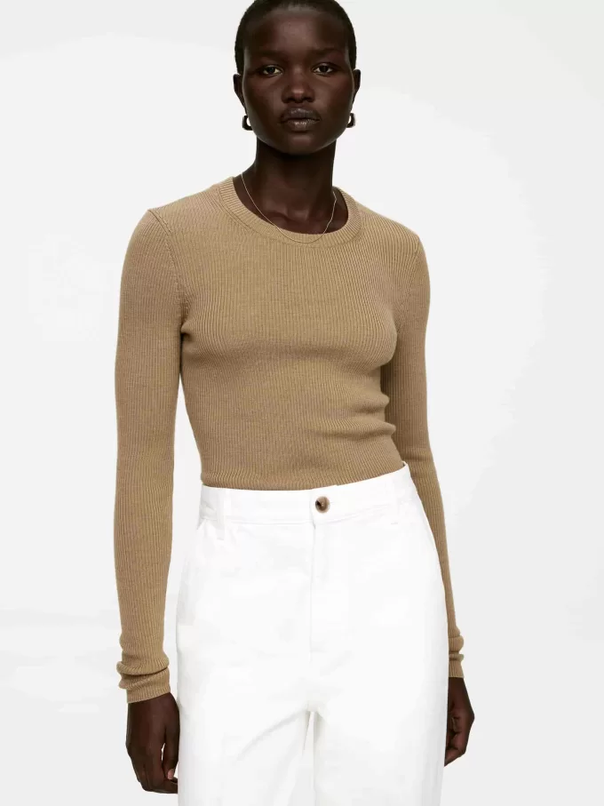 Ribbstickad Merinotopp Ribbstickad Merinotopp