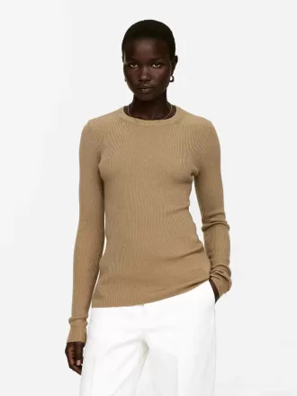 Ribbstickad Merinotopp