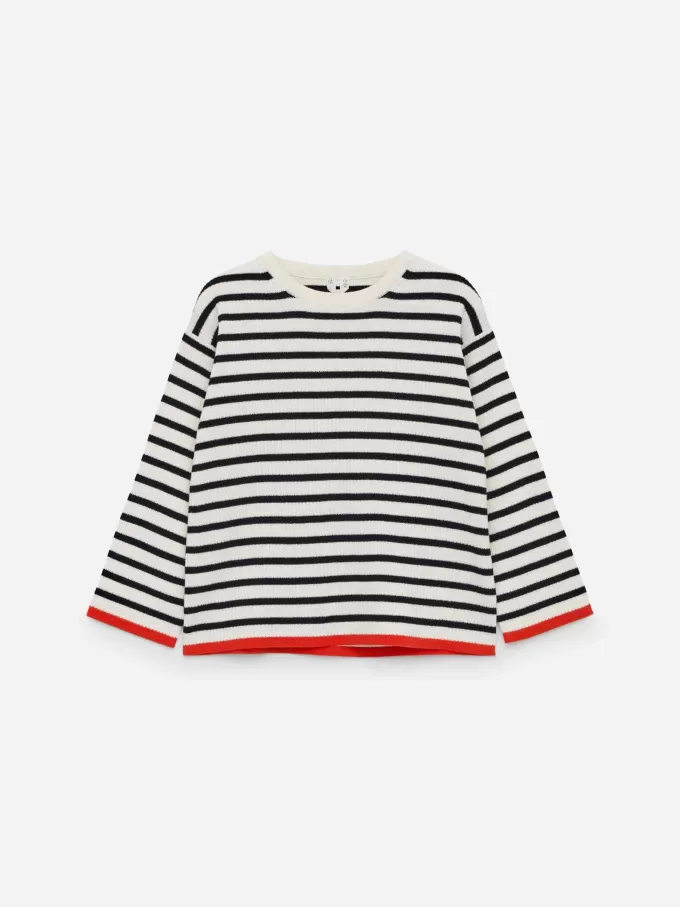 Ribbstickad bomullströja