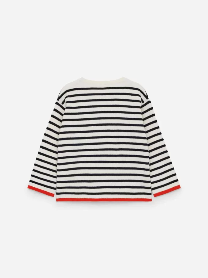 Ribbstickad bomullströja