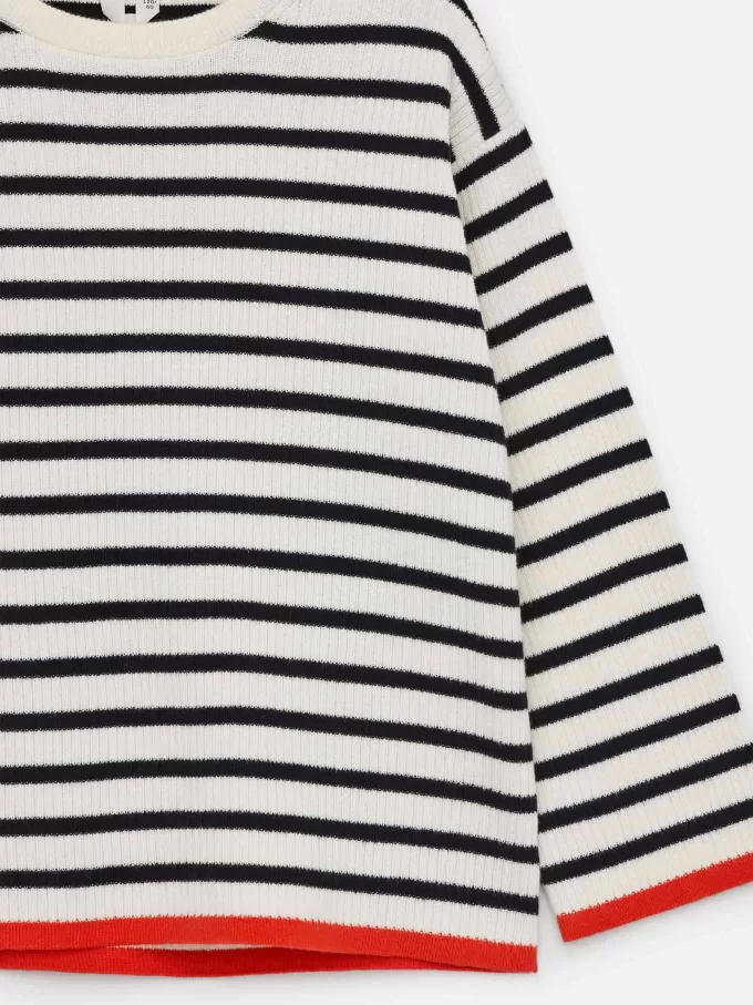 Ribbstickad bomullströja