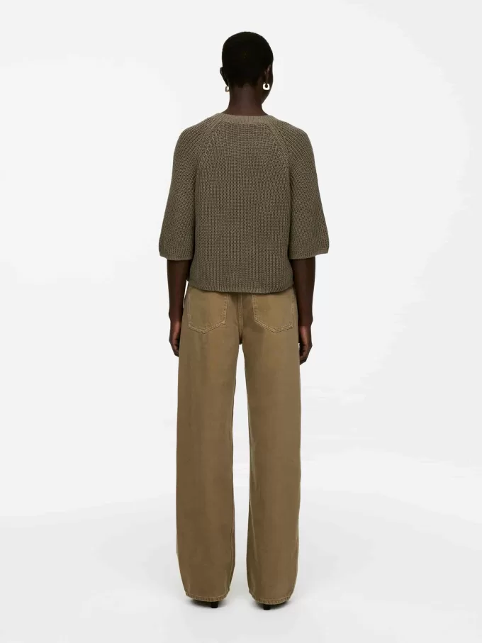 Ribbstickad kortärmad topp Ribbstickad kortärmad topp