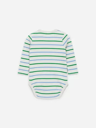 Ribbstickad långärmad body